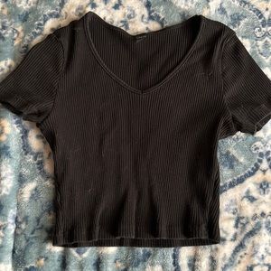 v neck crop top